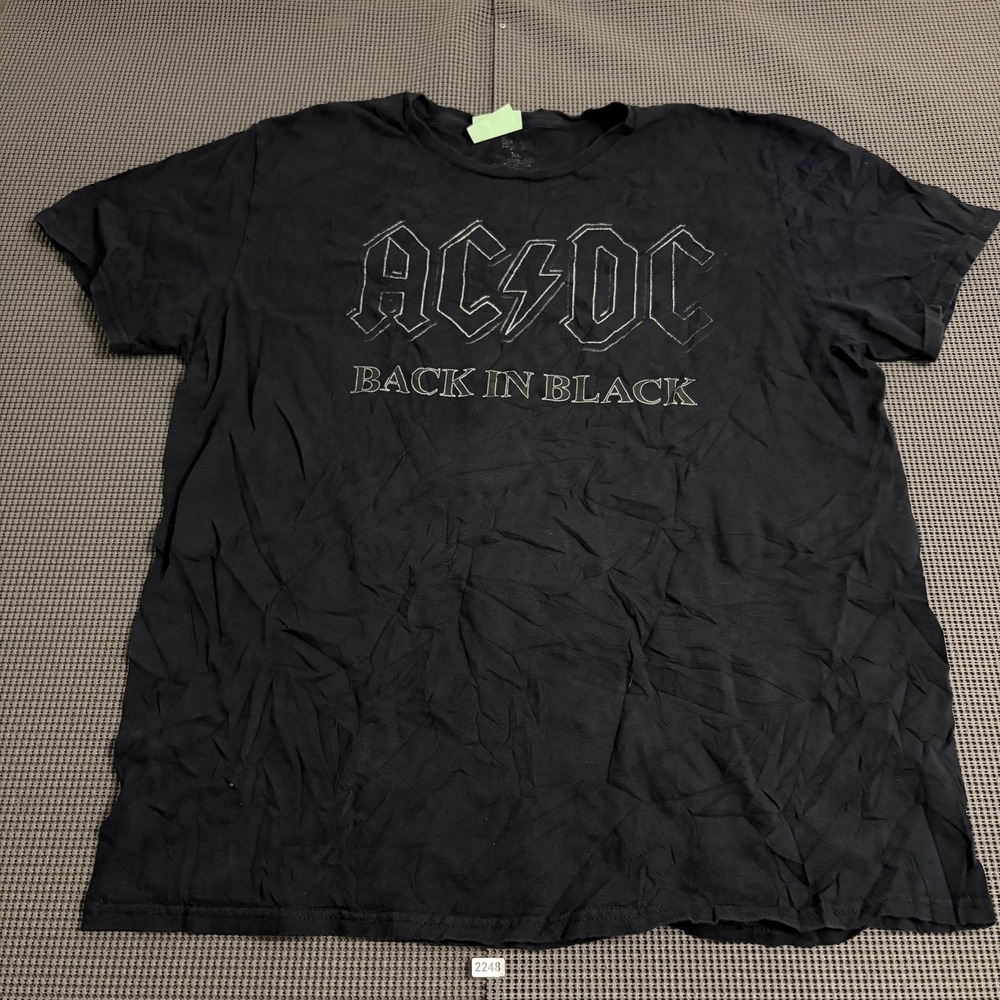 AC/DC Back In Black T-Shirt Black Mens Estimated XL Rock Band Tee